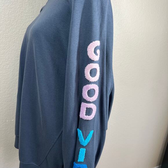 Rebellious One  gray women Good Vibes Sweatshirt Juniors size XL Casual academia - Picture 14 of 14